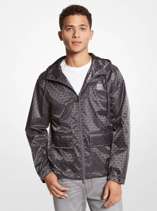 Panske Bundy Michael Kors Logo Ciré Anorak Tmavo Siva - Oblecenie Michael Kors Vypredaj | GXHUV-6174